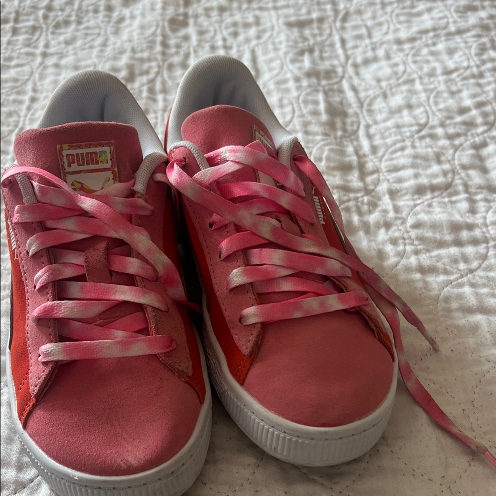 Puma Kids Pink and Red Sneakers (wore 2x)